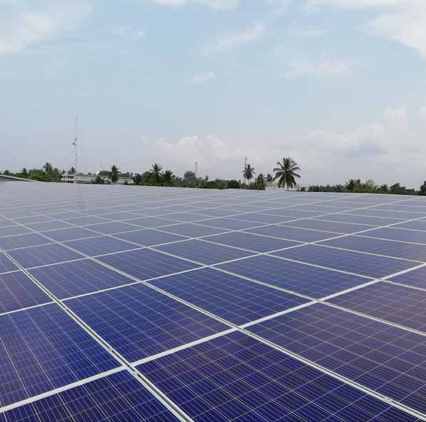 A large rooftop solar array at a MAS manufacturing facility